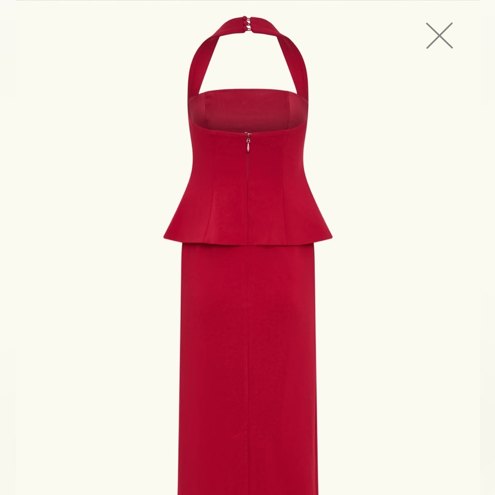 Meshki Bertie Peplum Halter Maxi Dress in Ruby- NWT - Picture 5 of 5